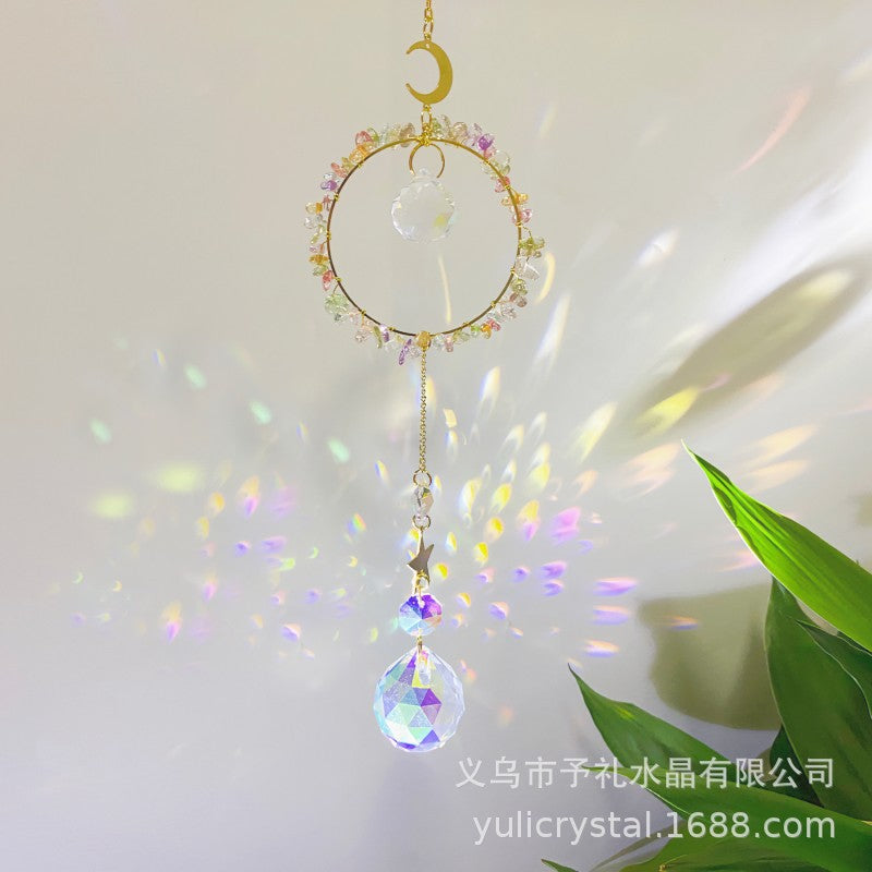 Wholesale Sun Catcher Hollow Natural Crystal Gravel Wind Chime Decorative Pendant